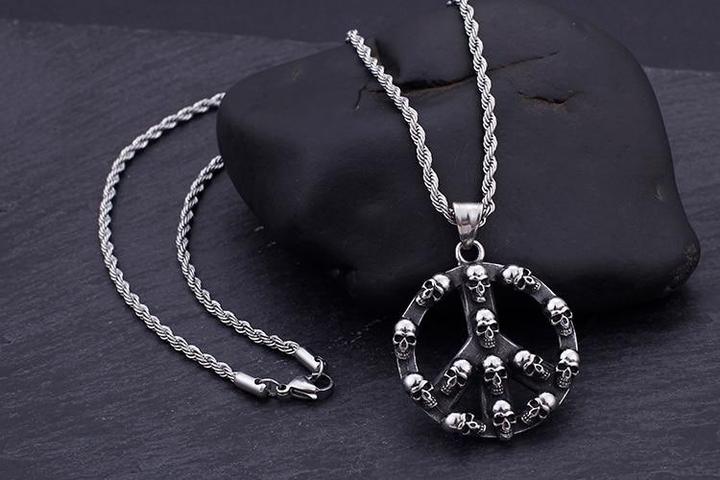 Peace And Love Necklace | Skull Action