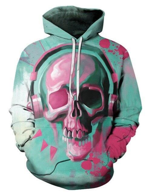 pink skull hoodie