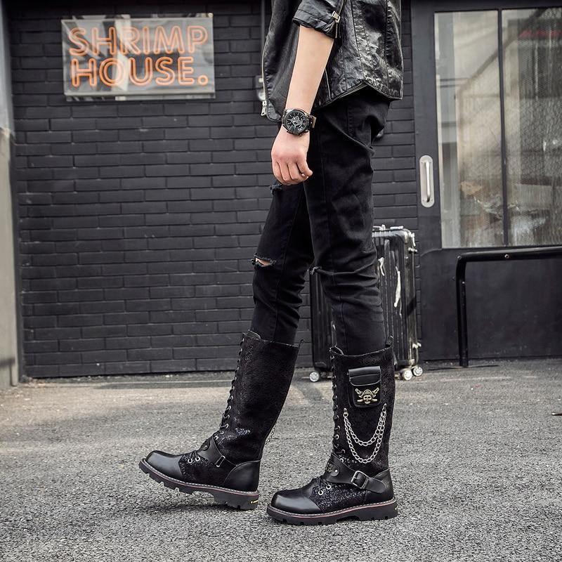 Pirate Boots Mens Leather | Skull Action
