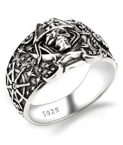 pirate skull silver ring