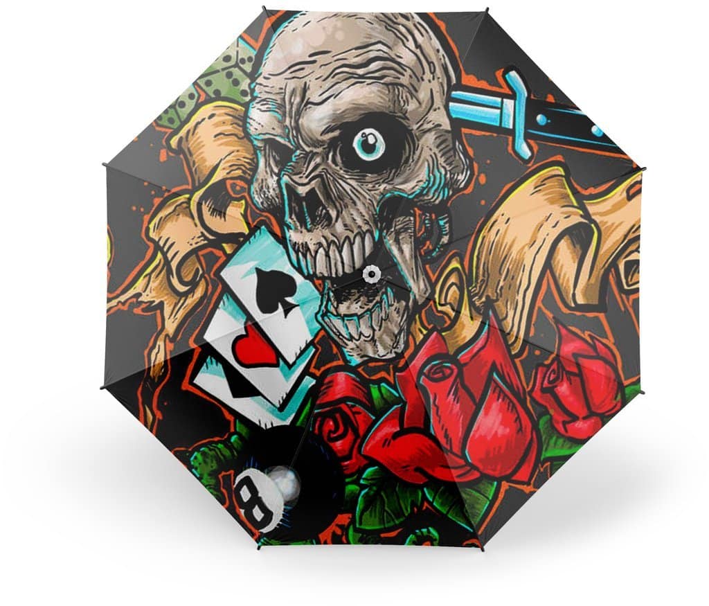 Poker Skull Umbrella | Skull Action