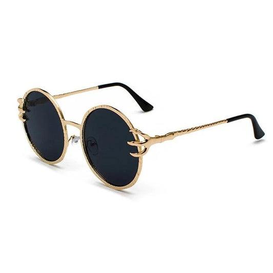 Black And Gold Skull Sunglasses