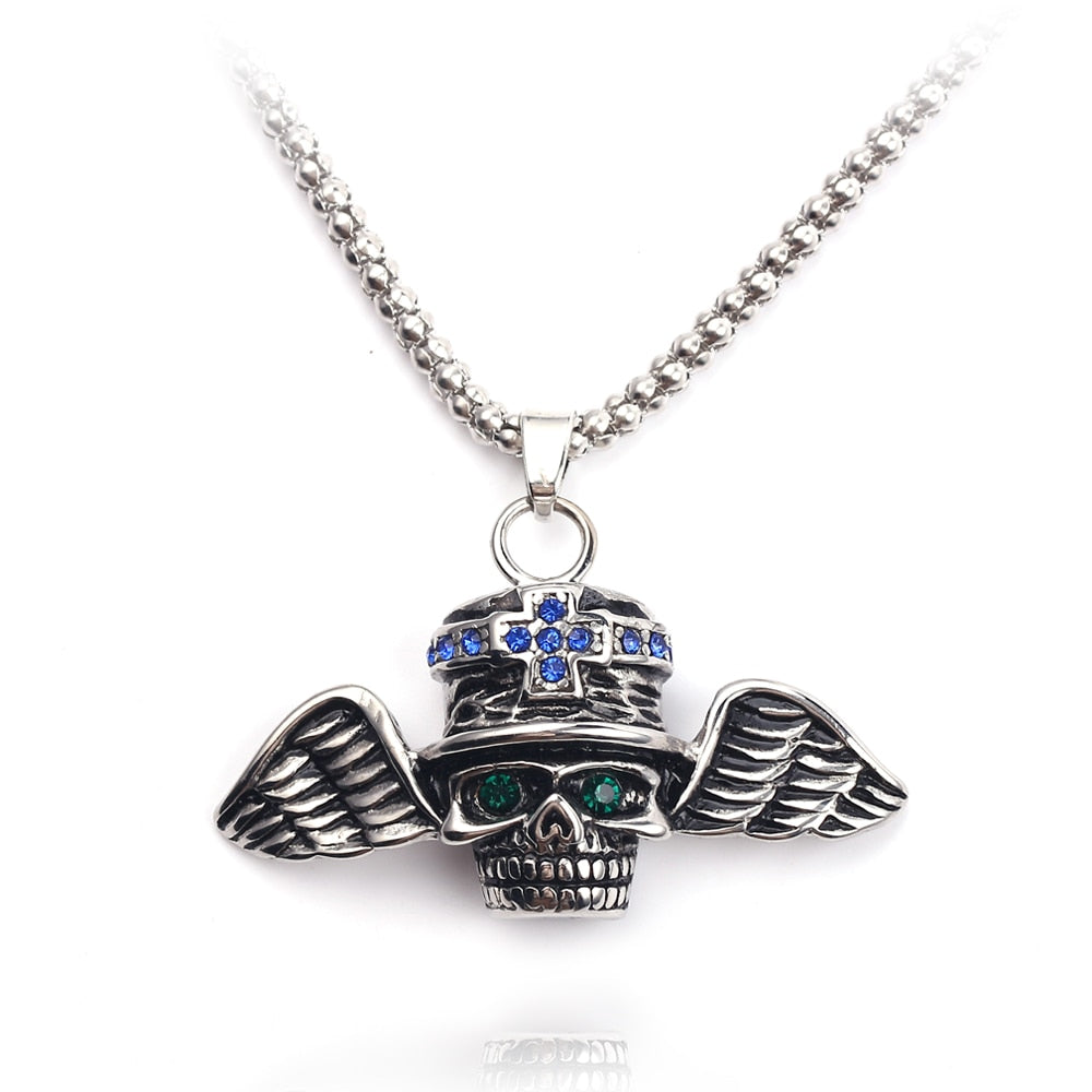 Winged Skull Necklace