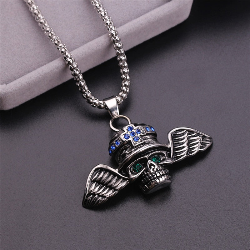 Winged Skull Necklace