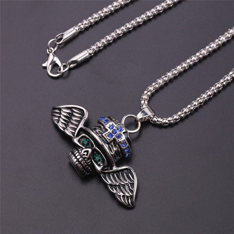 Winged Skull Necklace