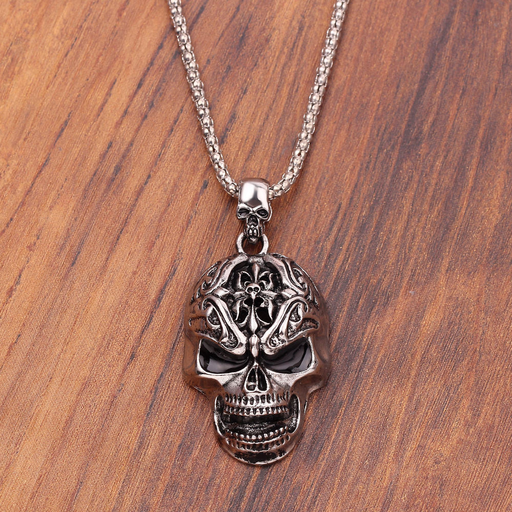 Angry Warrior Skull Necklace