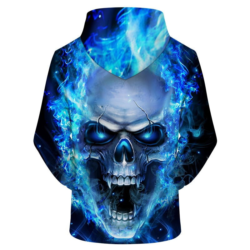 Skull 3d Effect Hoodie Skull Action