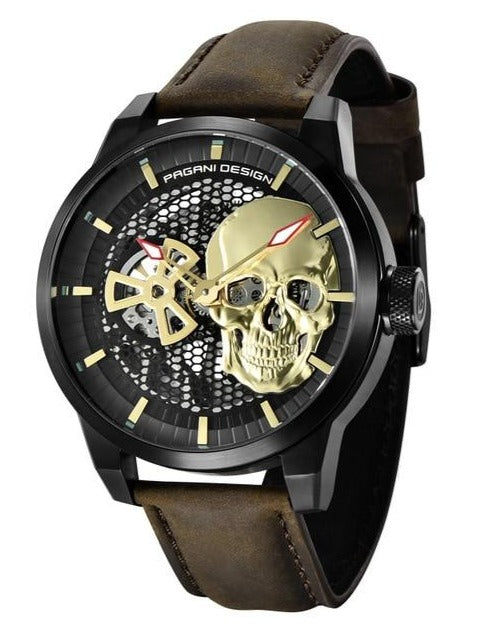 Black And Gold Skull Watch
