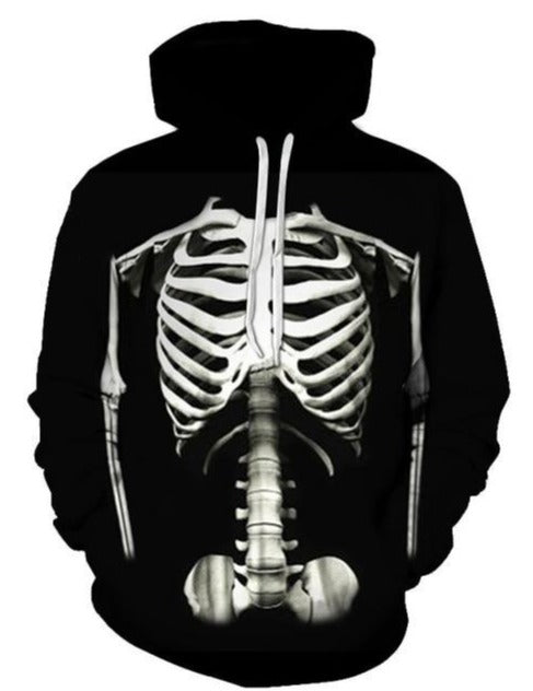 Black And White Skull Hoodie