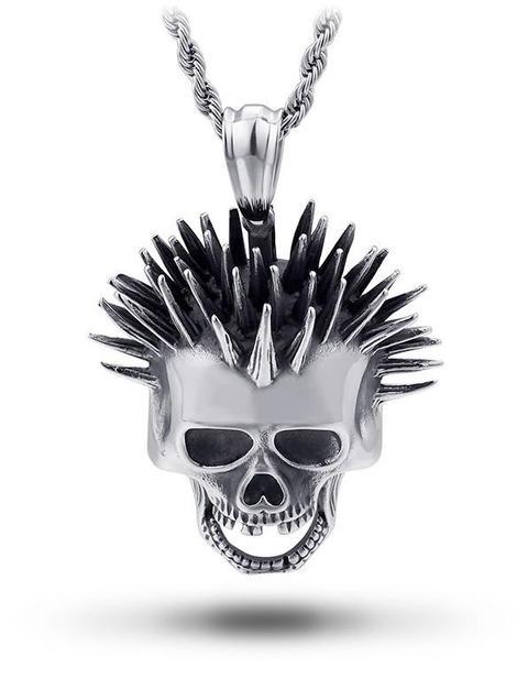 punk skull necklace