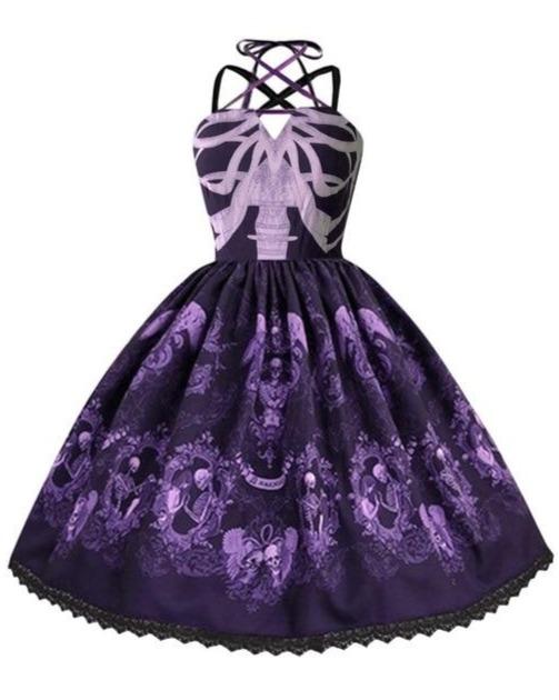 Purple skull dress best sale