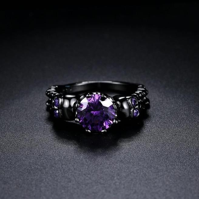 Purple Skull Engagement Ring | Skull Action