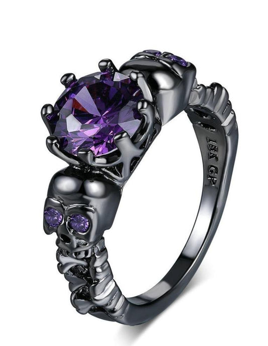 purple skull engagement ring