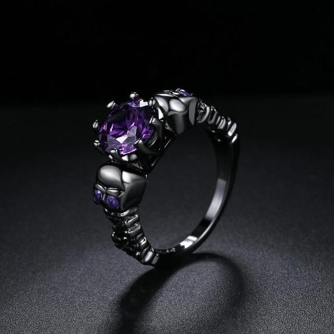 Purple Skull Engagement Ring | Skull Action