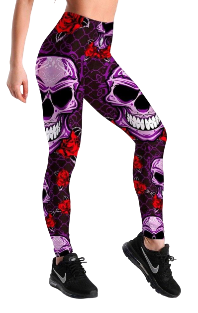 Candy Skull Gym Leggings With Zip Pocket Version 1 