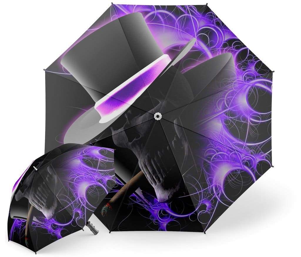 purple umbrella hat