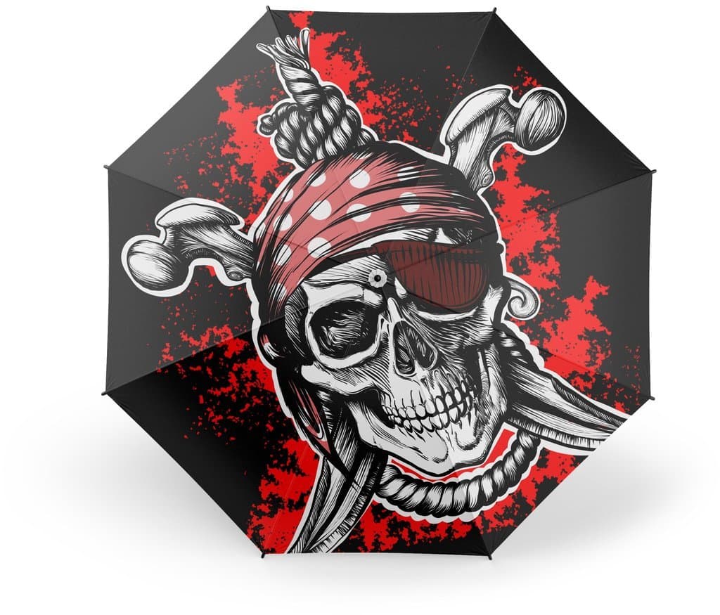 Red Pirate Umbrella | Skull Action