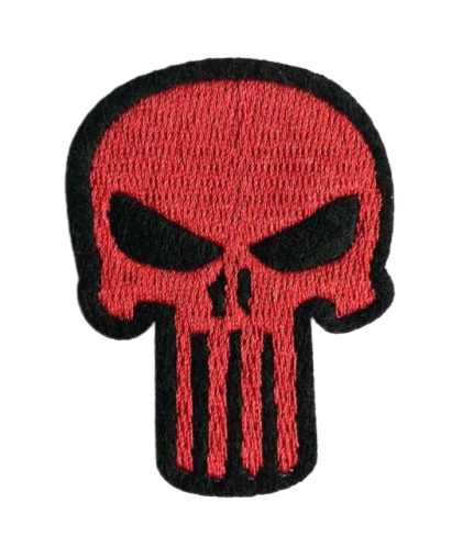 Red Punisher Skull Patch