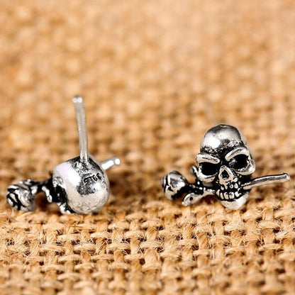 Rose Skull Stud Earrings | Skull Action