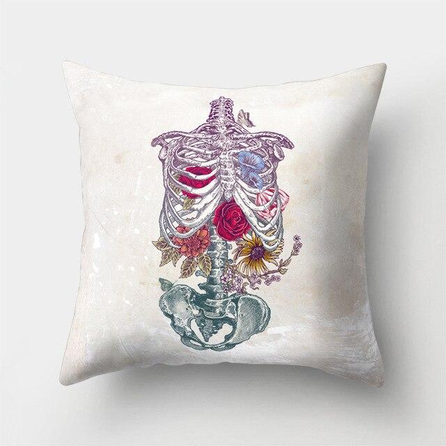 Roses Skeleton Pillow