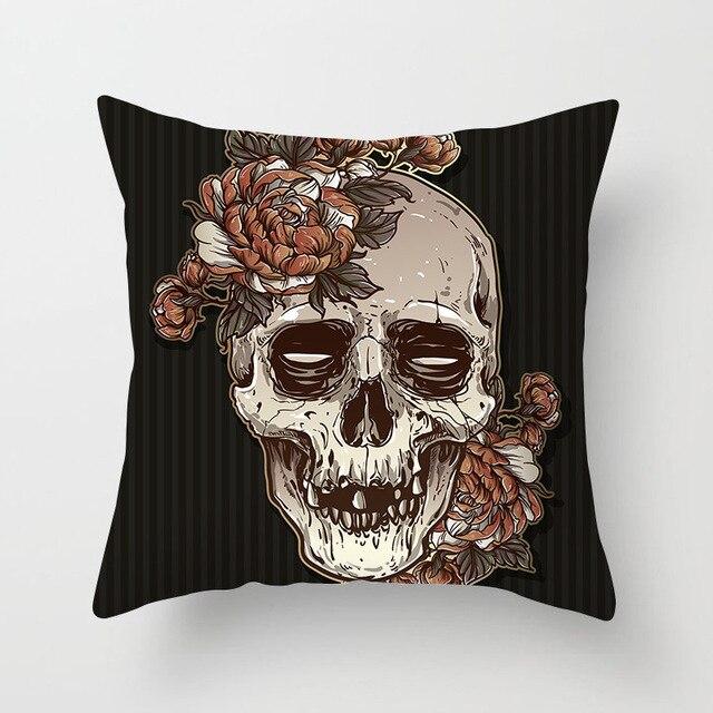 Roses Skull Pillow