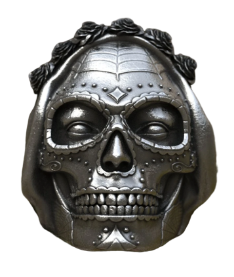 santa muerte skull ring