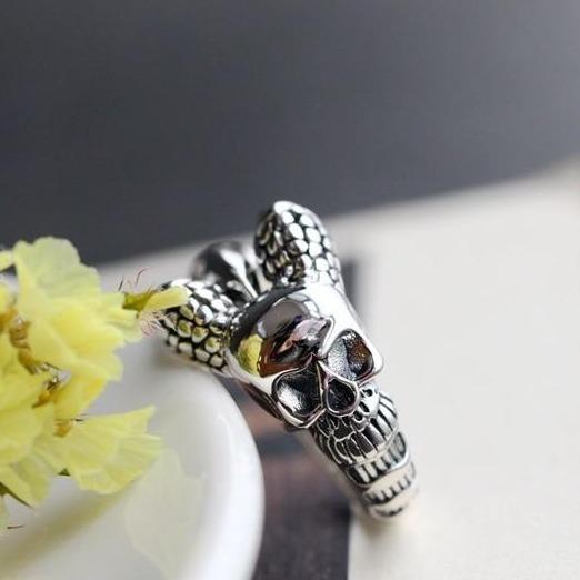 Silver Adjustable Skull Ring | Skull Action