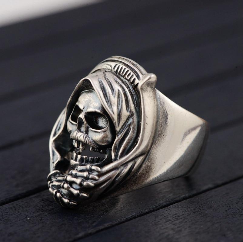 Silver Grim Reaper Ring | Skull Action