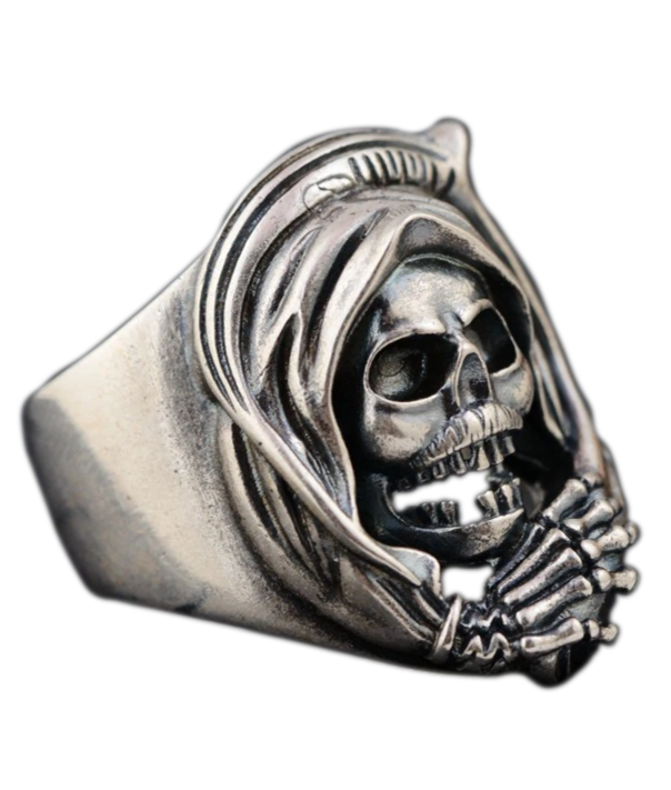 silver grim reaper ring