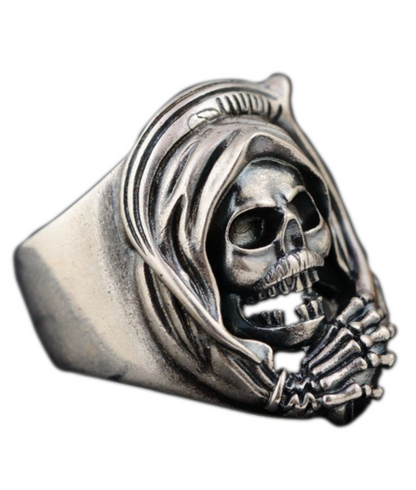 silver grim reaper ring
