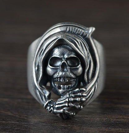 Silver Grim Reaper Ring | Skull Action