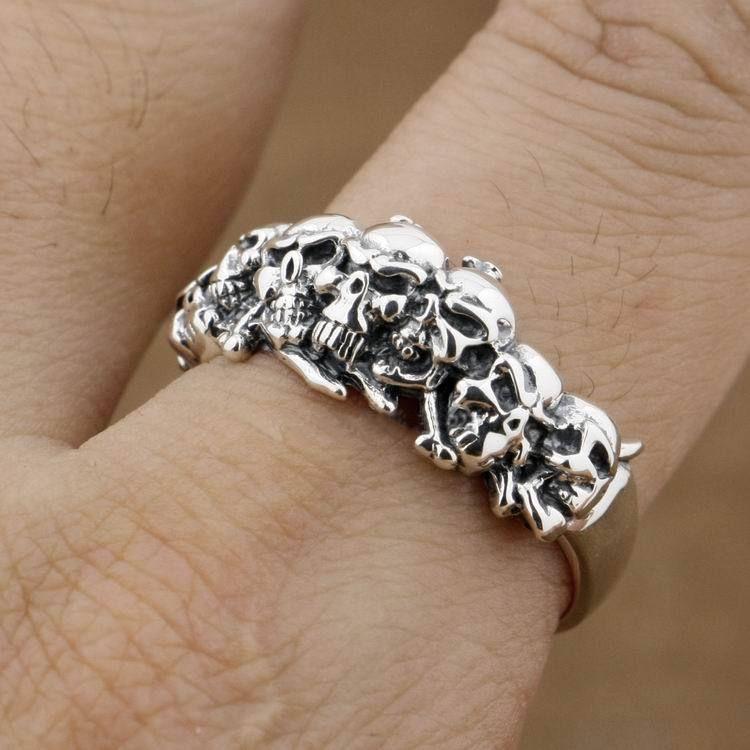 Silver Light Weight Rings | Skull Action