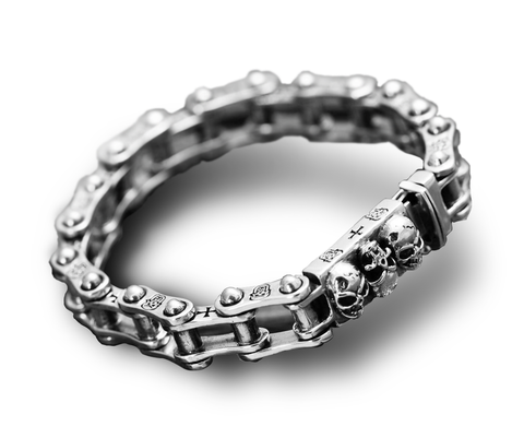silver motorcycle chain bracelet