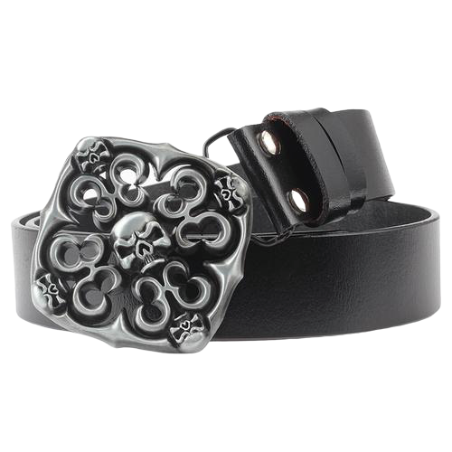 silver skull belt