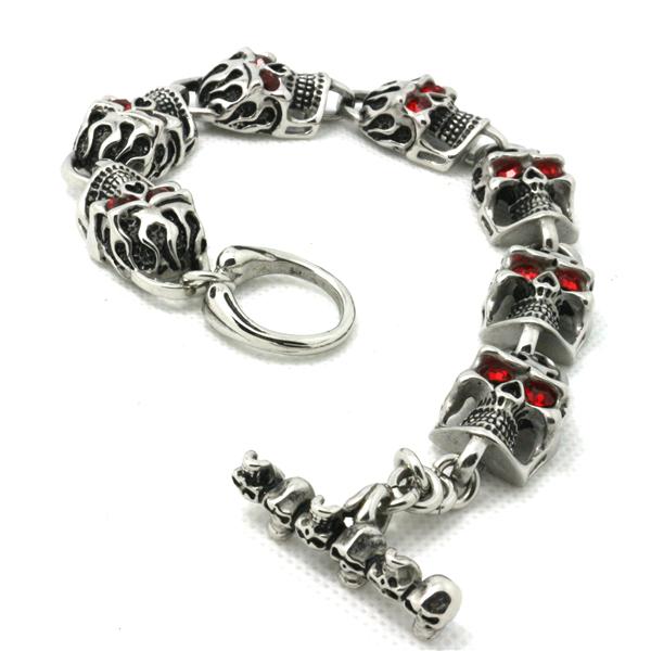 Silver Skull Bracelet Mens