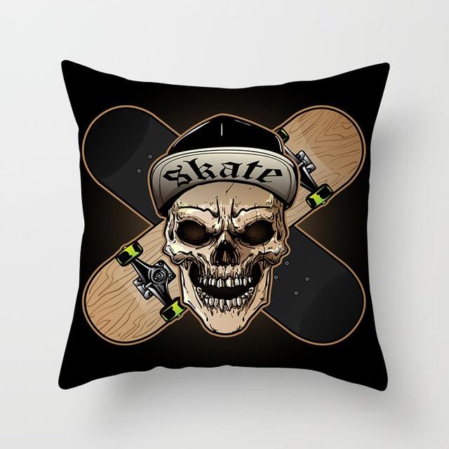 Skate Skull Pillow