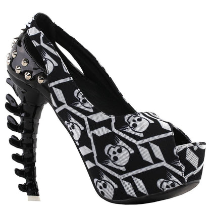 Skeleton Black Heels | Skull Action