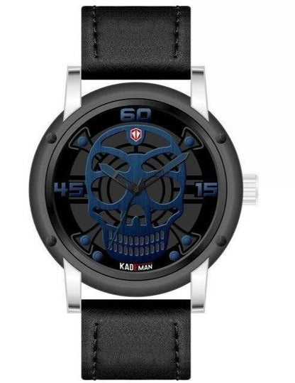 Skeleton Watch Blue Leather