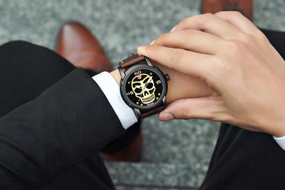 Skeleton Watch Brown Leather | Skull Action