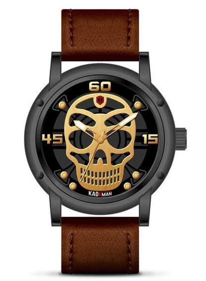 Skeleton Watch Brown Leather