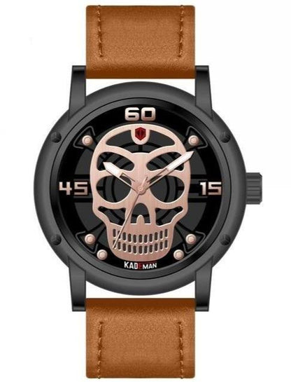 Skeleton Watch Brown Leather
