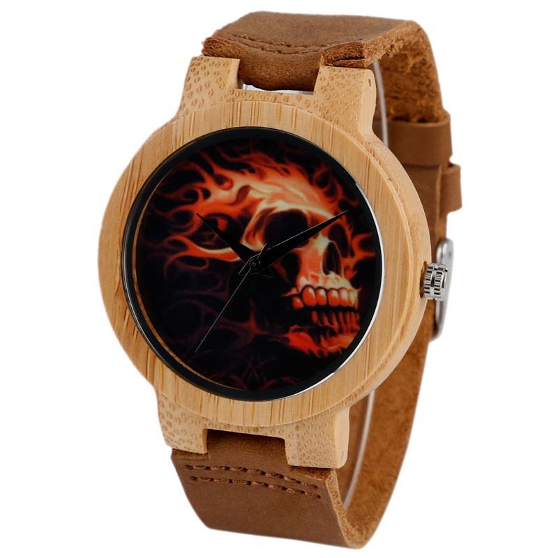 Skeleton Watch Leather Strap | Skull Action