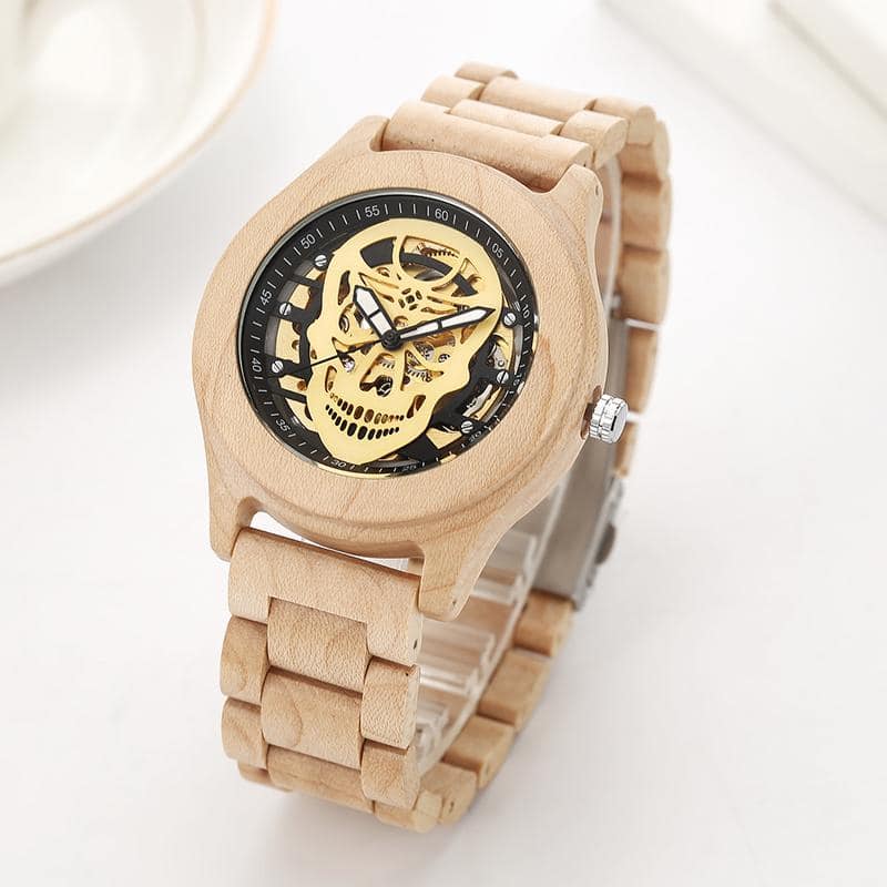 Skeleton Wooden Watch | Skull Action