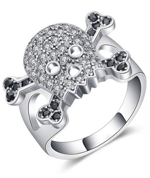 skull and crossbones wedding ring