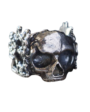 skull and flower ring