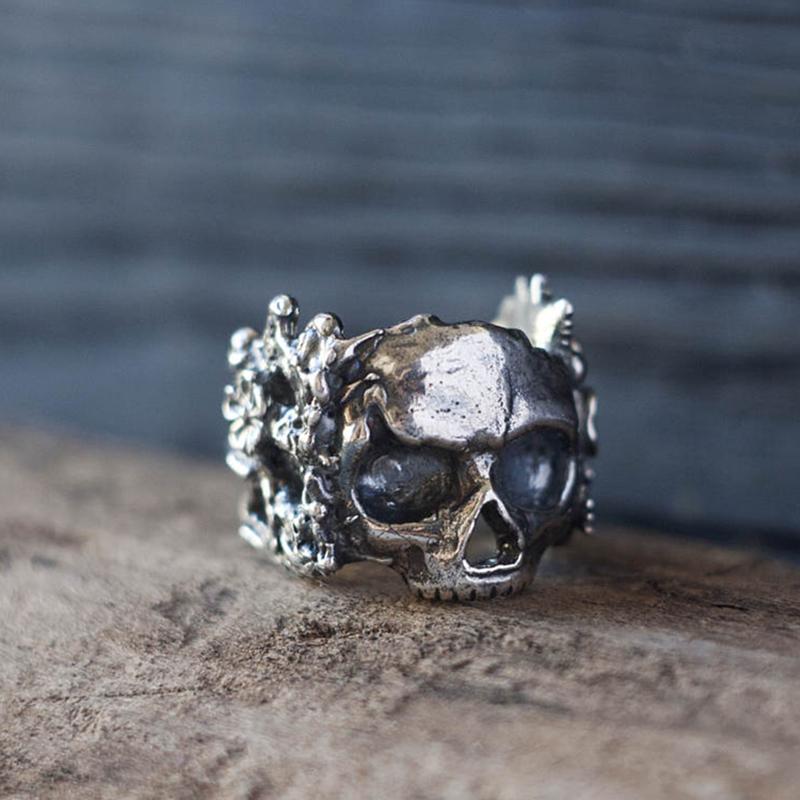 Skull And Flower Ring | Skull Action