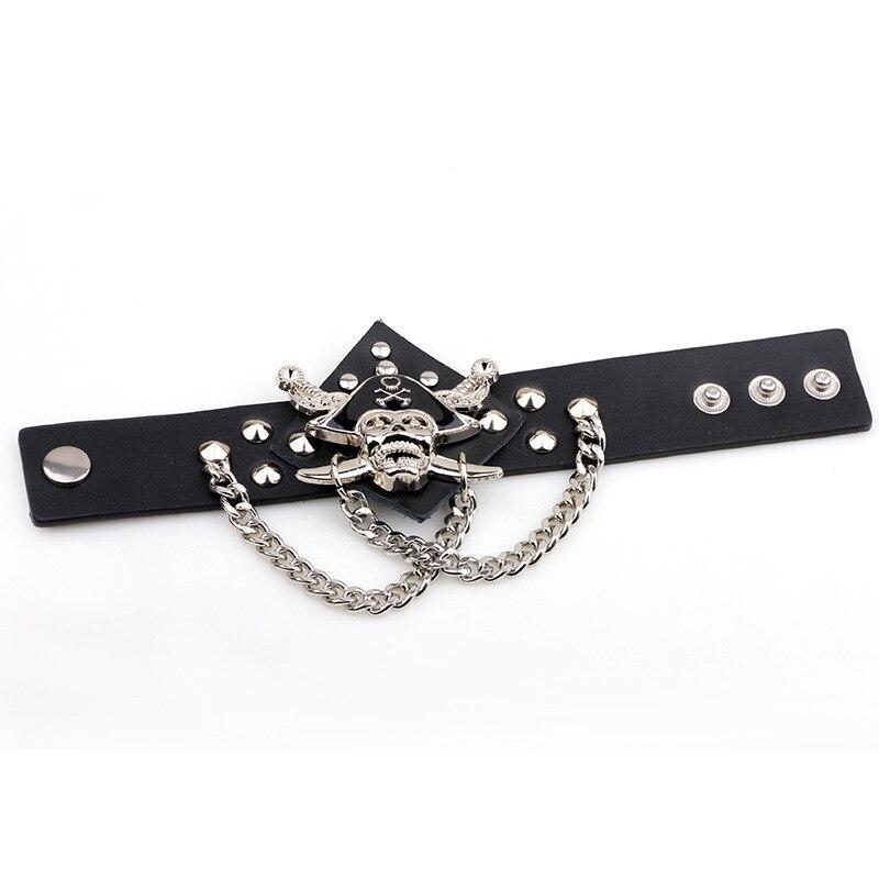 Skull And Leather Bracelet | Skull Action