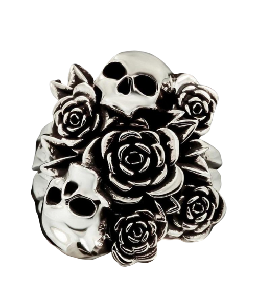 skull and rose ring