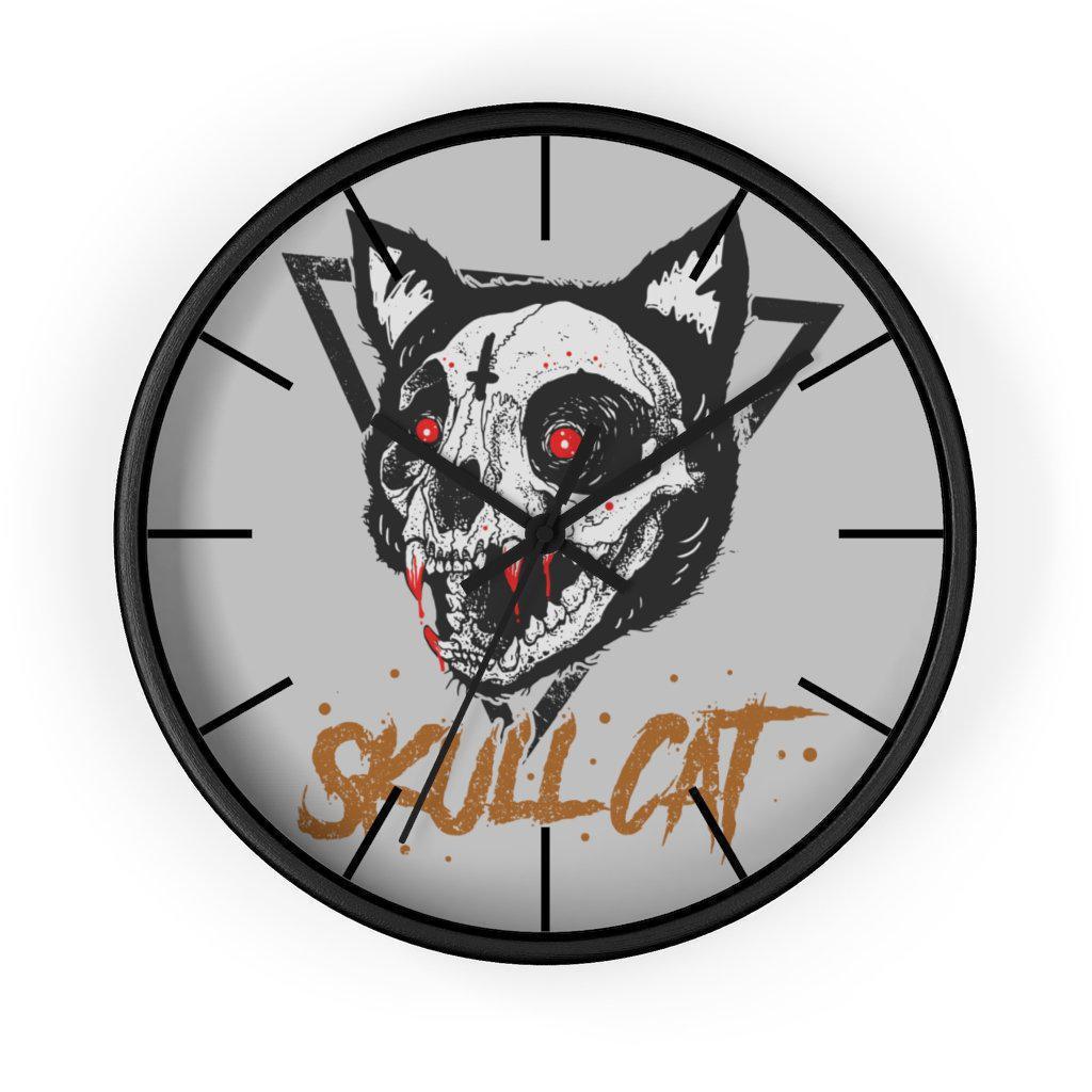 skull-cat-wall-clock