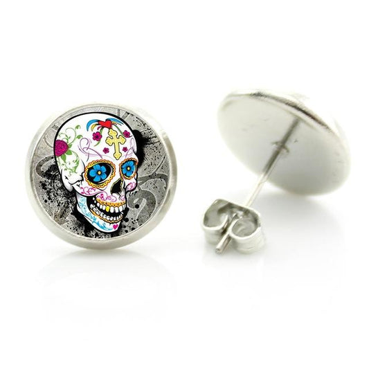 skull cross earrings